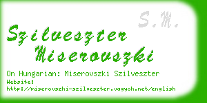 szilveszter miserovszki business card